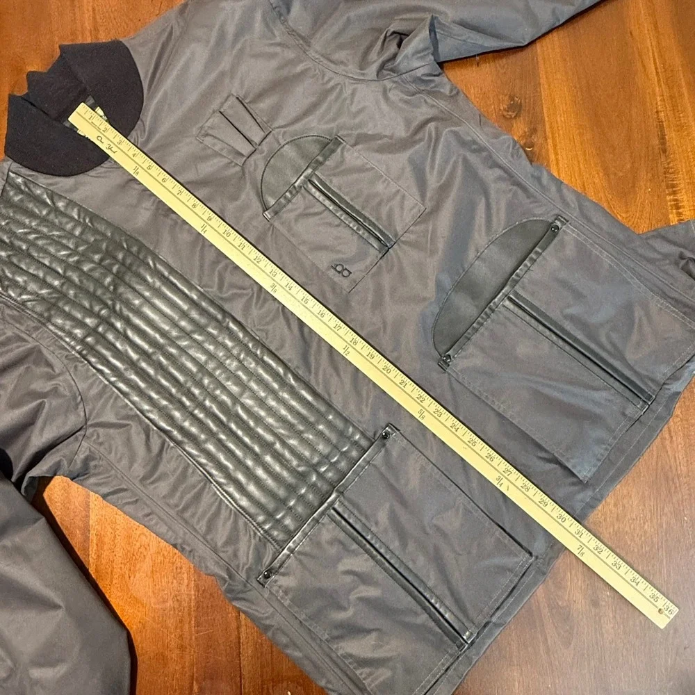 Bob Allen Mens Shooting Jacket Large Gray Quilted Recoil Pad Trap Skeet Hunting